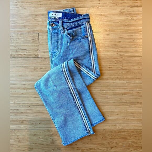 PISTOLA Charli Utopia NWOT Zipper High Rise Cropped Straight Leg Jeans Size 26 - Picture 5 of 13